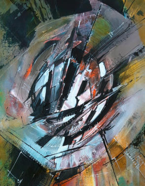 Abstraktes Acrylgemälde auf Leinwand