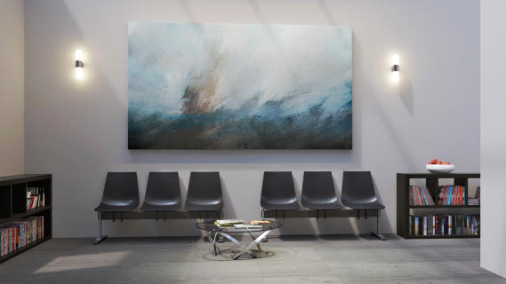Wartebereich: abstraktes Acrylgemälde auf Leinwand